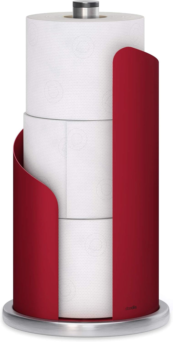 Design Küchenrollenhalter Edelstahl matt H 30 Ø15 cm Rollenhalter Papierrollenhalter für Küchenrolle