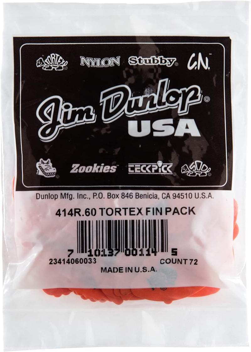 Médiators Jim Dunlop 0,60mm Tortex Fin 0,60mm sachet de 72 Sachet de 72 0,60mm, Sachet de 72 0,60mm