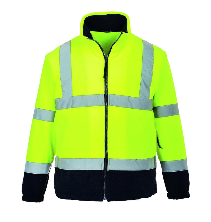 Portwest Hochsichtbare zweifarbige Fleece-Jacke, Farbe: gelb, Grösse: XXL, F301YNRXXL XXL gelb/marin