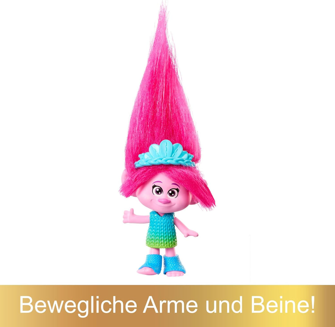 Mattel DREAMWORKS TROLLS Gemeinsam Stark – Königin Poppy, Viva, Branch, Guy Diamond mit Tiny Diamond