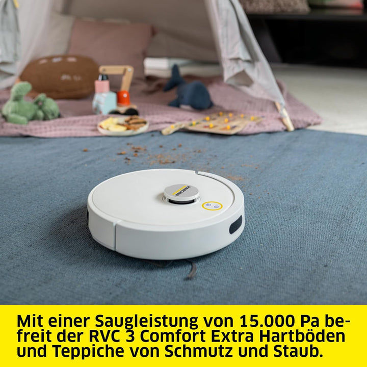 Kärcher Saug- und Wischroboter RVC 3 Comfort Extra, 15.000 Pa, bis 130 min Laufzeit, App-Steuerung,
