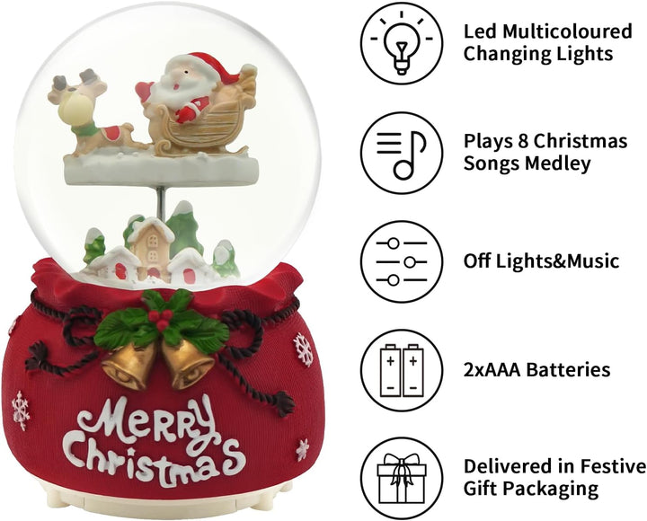 Daixilan Weihnachten Schneekugel Laterne Musical, Schneekugeln Weihnachten mit Musik, Glitter Schnee