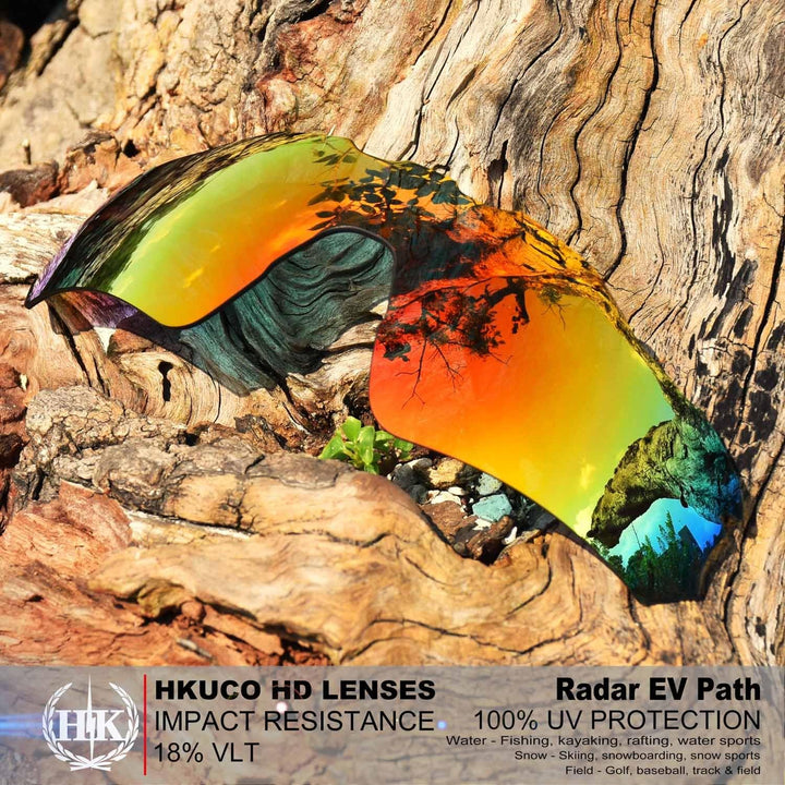 HKUCO Red/Black Polarized Replacement Lenses and White Earsocks Rubber Kit For Oakleys Radar EV Path
