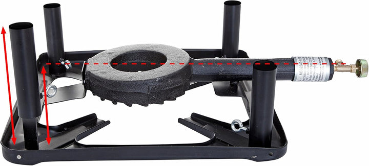 PaellaWorld 3030+4538 Hockerkocher mit 8,5 kW Leistung, Abmessung 30 x 30 x 15 cm und Gusseisenpfann