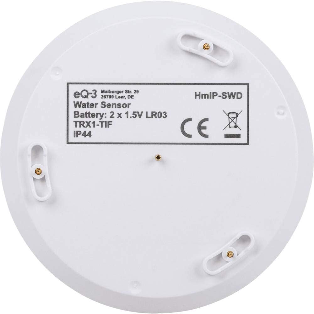 Homematic IP Smart Home Wassersensor, zuverlässige Alarmierung aufs Smartphone bei Feuchtigkeit und