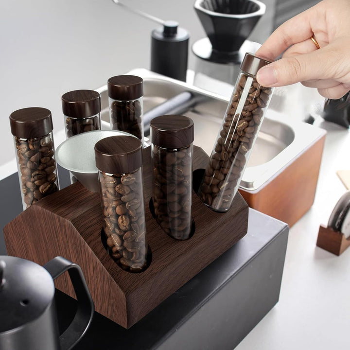 6 Tuben Kaffeebohnen Behälter, Kaffeebohnenbehälter mit Edelstahlboden, Kaffeebohnen Aufbewahrung au