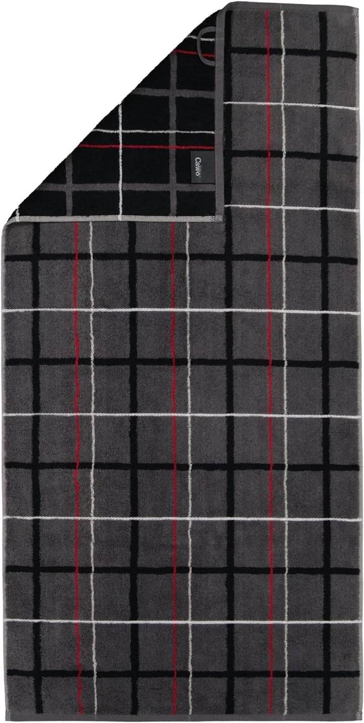 CAWÖ Home Handtücher Avenue Karo 339 anthrazit - 72 Saunatuch 70x180 cm, Saunatuch 70x180 cm