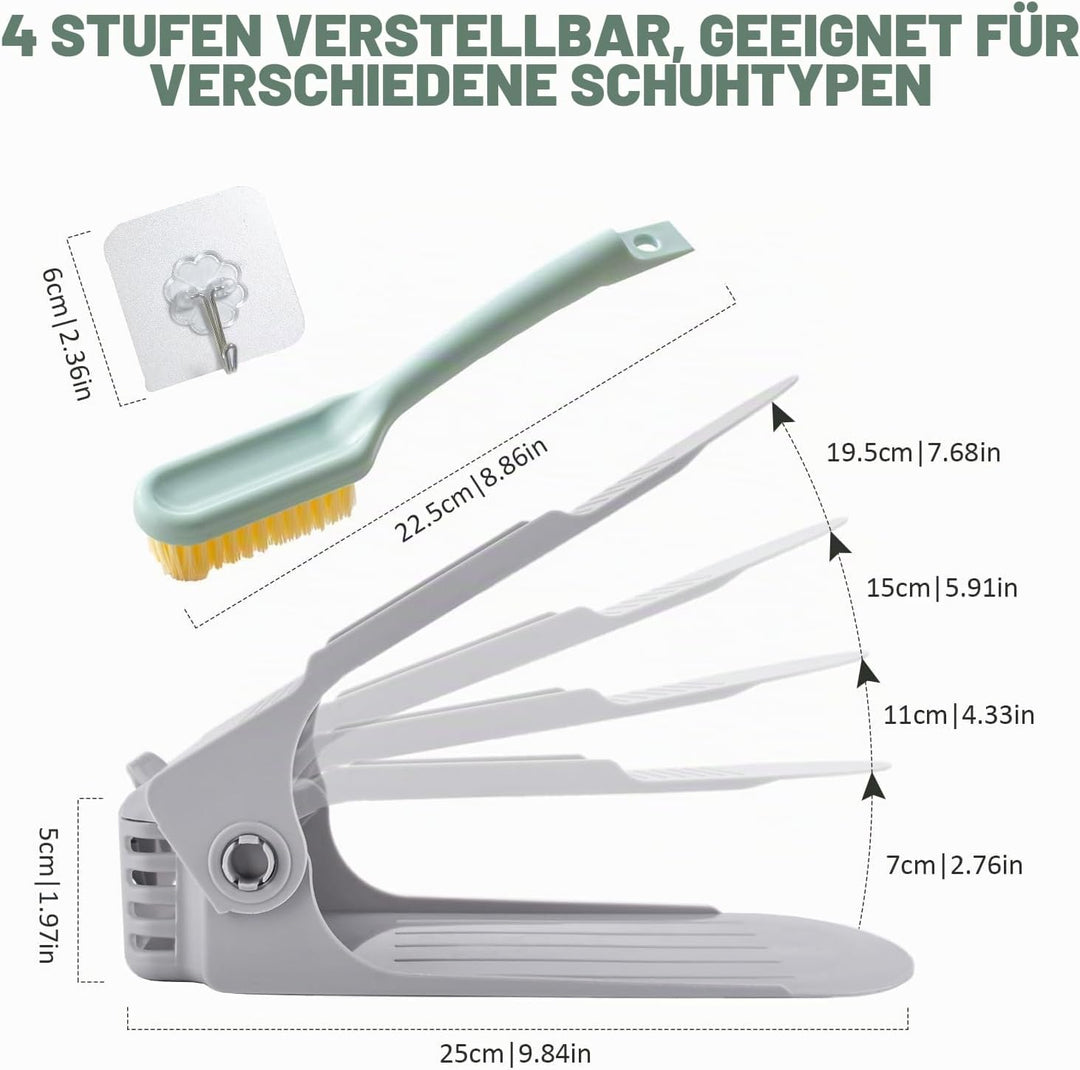 24 Stück Einstellbare Schuhregale,Schuhorganizer Schuhaufbewahrung Platzsparend,Rutschfestes Schuh O