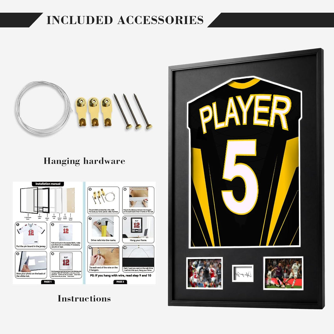 Trikotrahmen 60 x 80cm Rahmen für Fussball Trikotm 3D Box Frame Aluminium und Acrylglas Trikot Einra