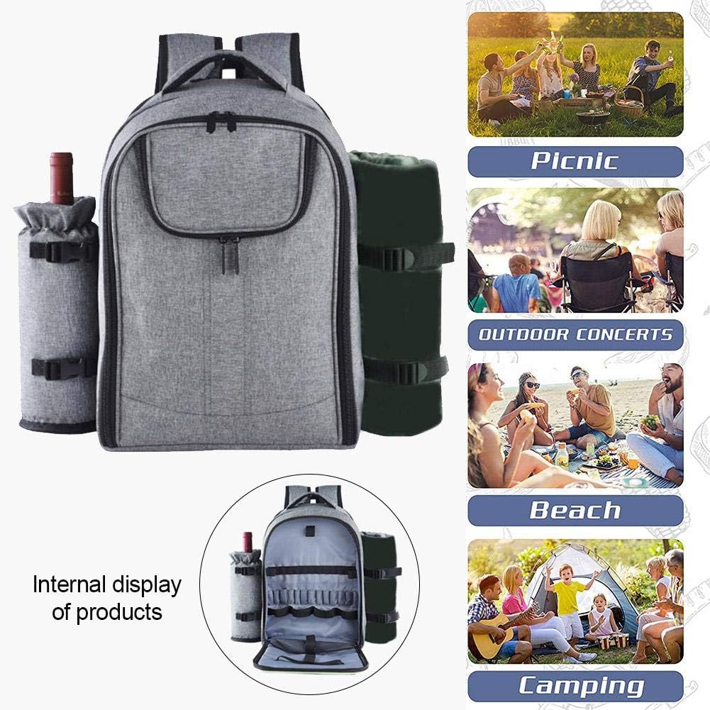 luckything Picknickrucksack 4 Personen Picknick Set Mit Isolierten Kühlfach Picknicktasche Multifunk