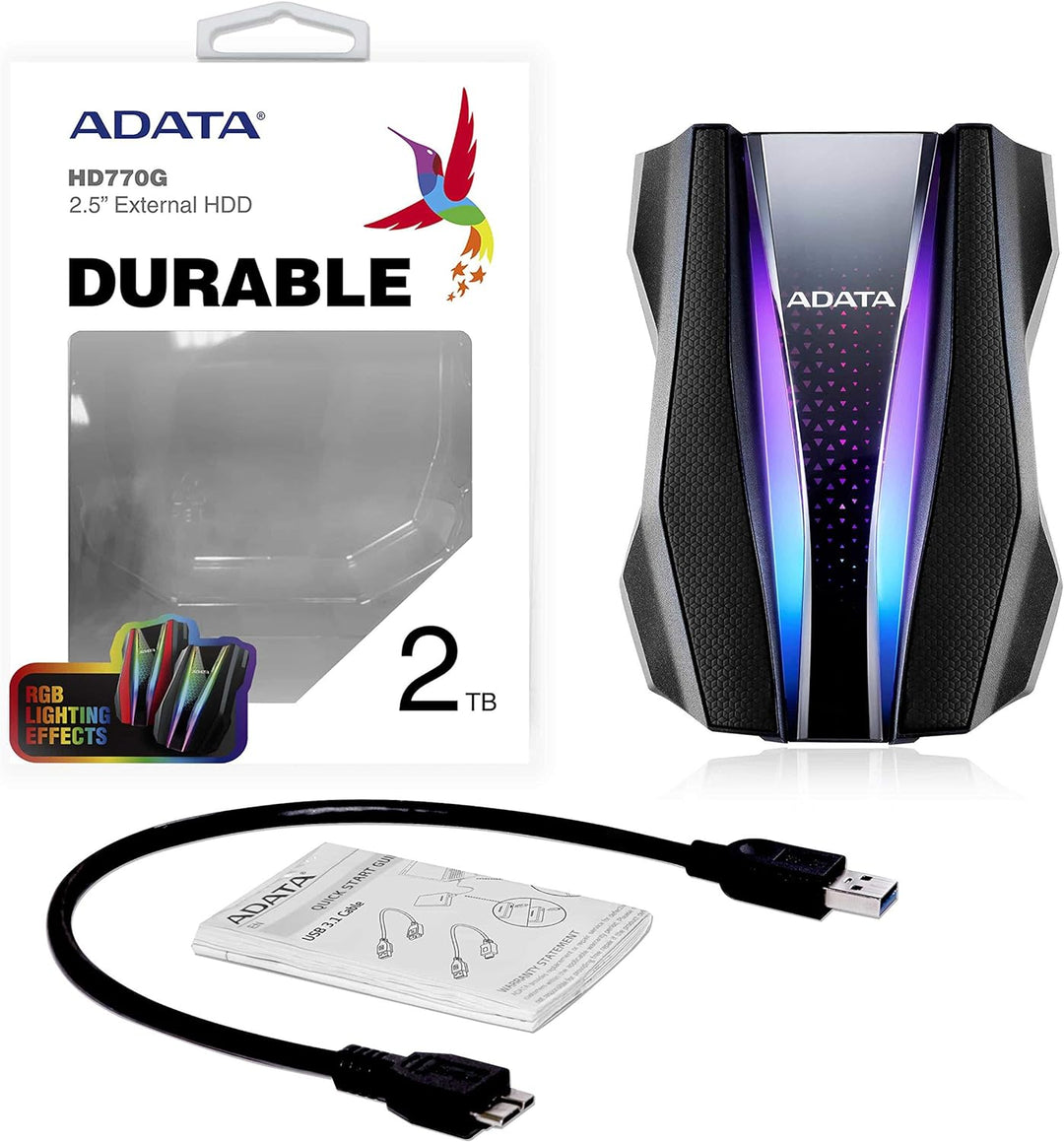 ADATA HD770G External Hard Drive 2000 GB Black schwarz 2TB, schwarz 2TB
