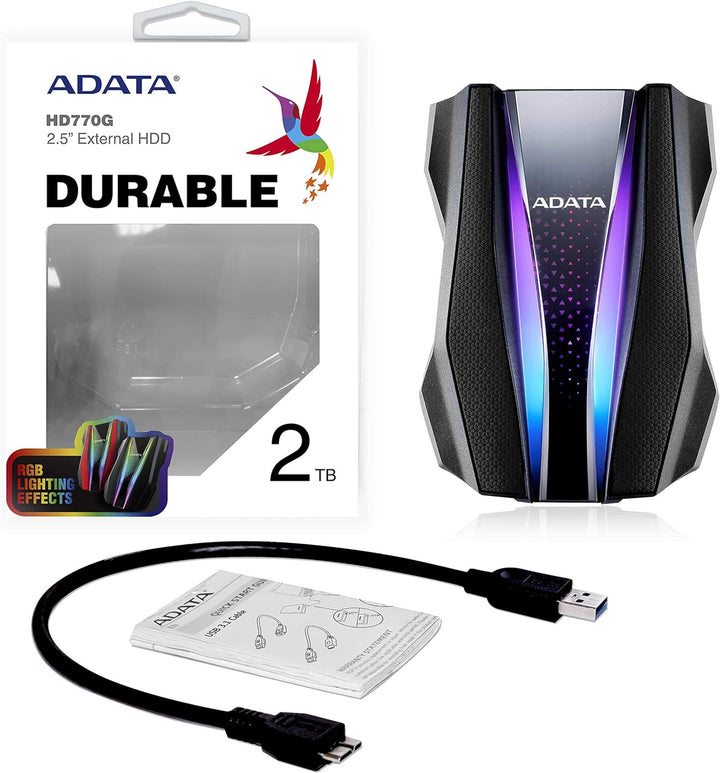 ADATA HD770G External Hard Drive 2000 GB Black schwarz 2TB, schwarz 2TB
