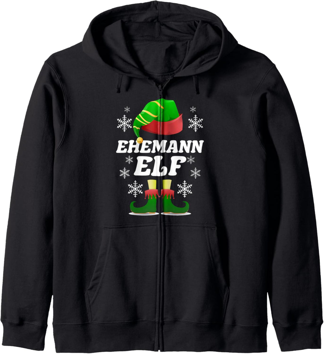 Ehemann Elf Familien Outfit Weihnachten Weihnachtself Kapuzenjacke