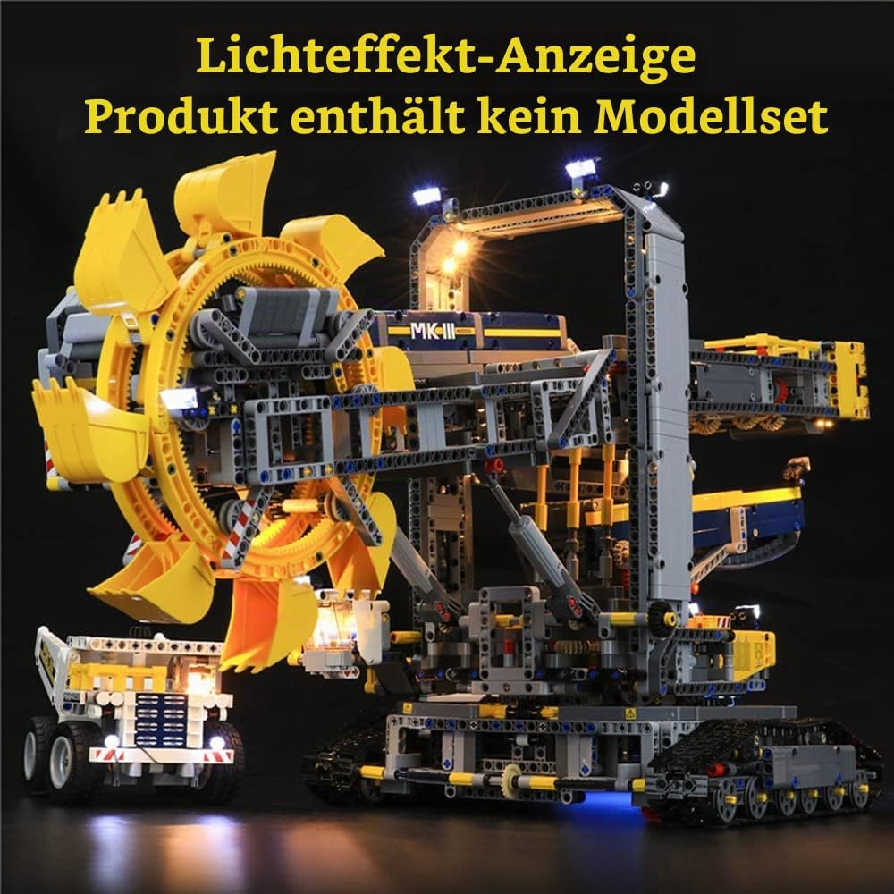 GEAMENT LED Licht-Set Kompatibel mit Lego Schaufelradbagger (Bucket Wheel Excavator) - Beleuchtungss