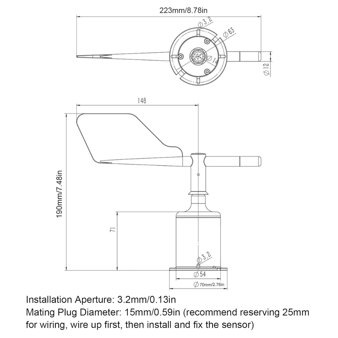 360 Grad Wind richtungs sensor DC 5V Präzise Anemometer Sensor Wind anzeiger Schutz für Garten Gewäc