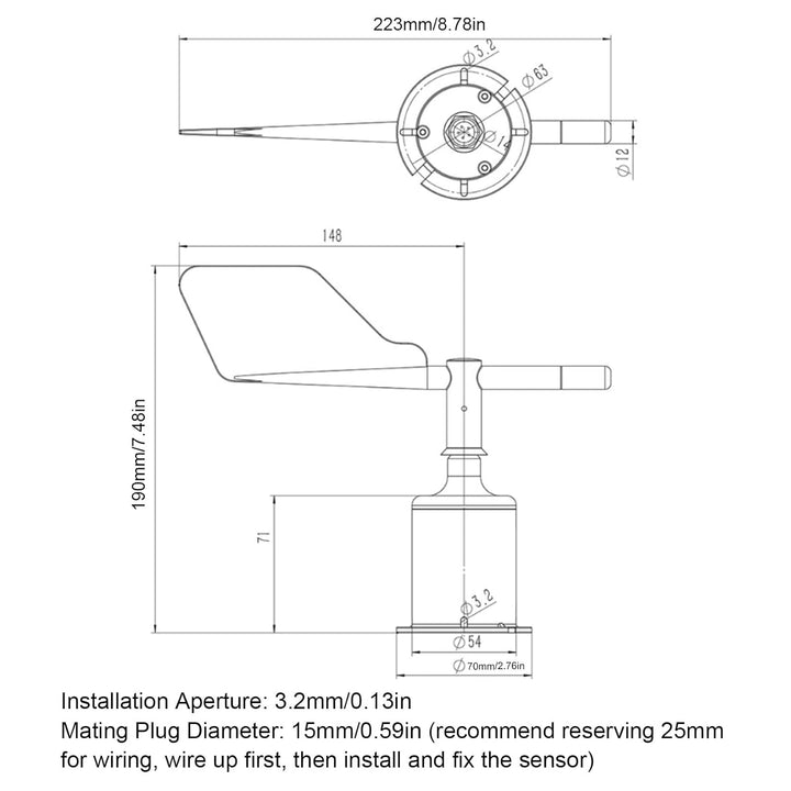 360 Grad Wind richtungs sensor DC 5V Präzise Anemometer Sensor Wind anzeiger Schutz für Garten Gewäc