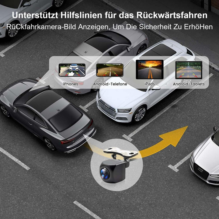 WiFi Rückfahrkamera, 5G 1080P HD Auto Rückfahrkamera für iPhone iPad Android Smart Phone Tablet mit