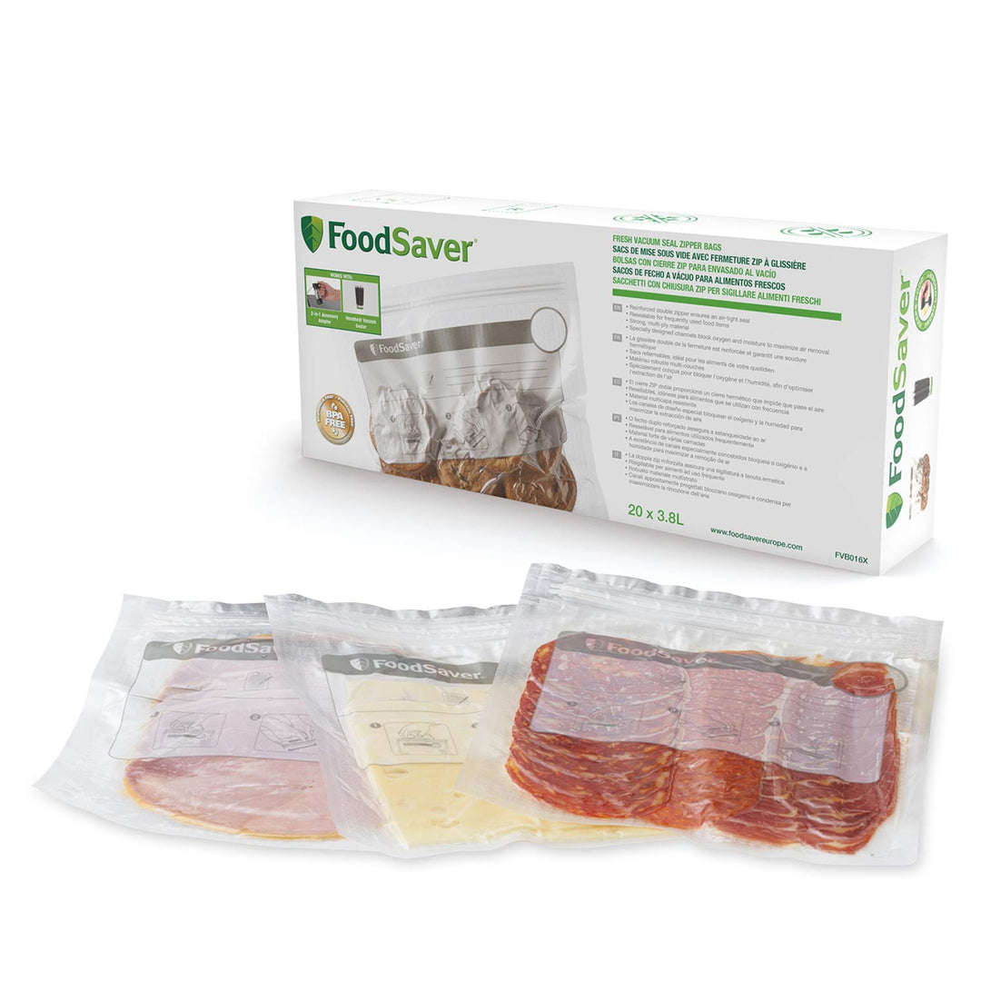 FoodSaver, wiederverwendbare Vakuumbeutel mit Zippverschluss | für FoodSaver Lebensmittel-Vakuumiere