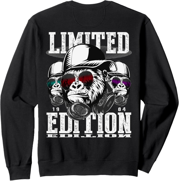 Limited 1984 Edition DJ Gorilla Geburtstag Rückendruck Sweatshirt