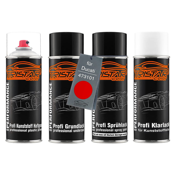 TRISTARcolor Motorradlack Spraydosen Set für Kunststoff Stossstange für Ducati 473101 Anniversary Re