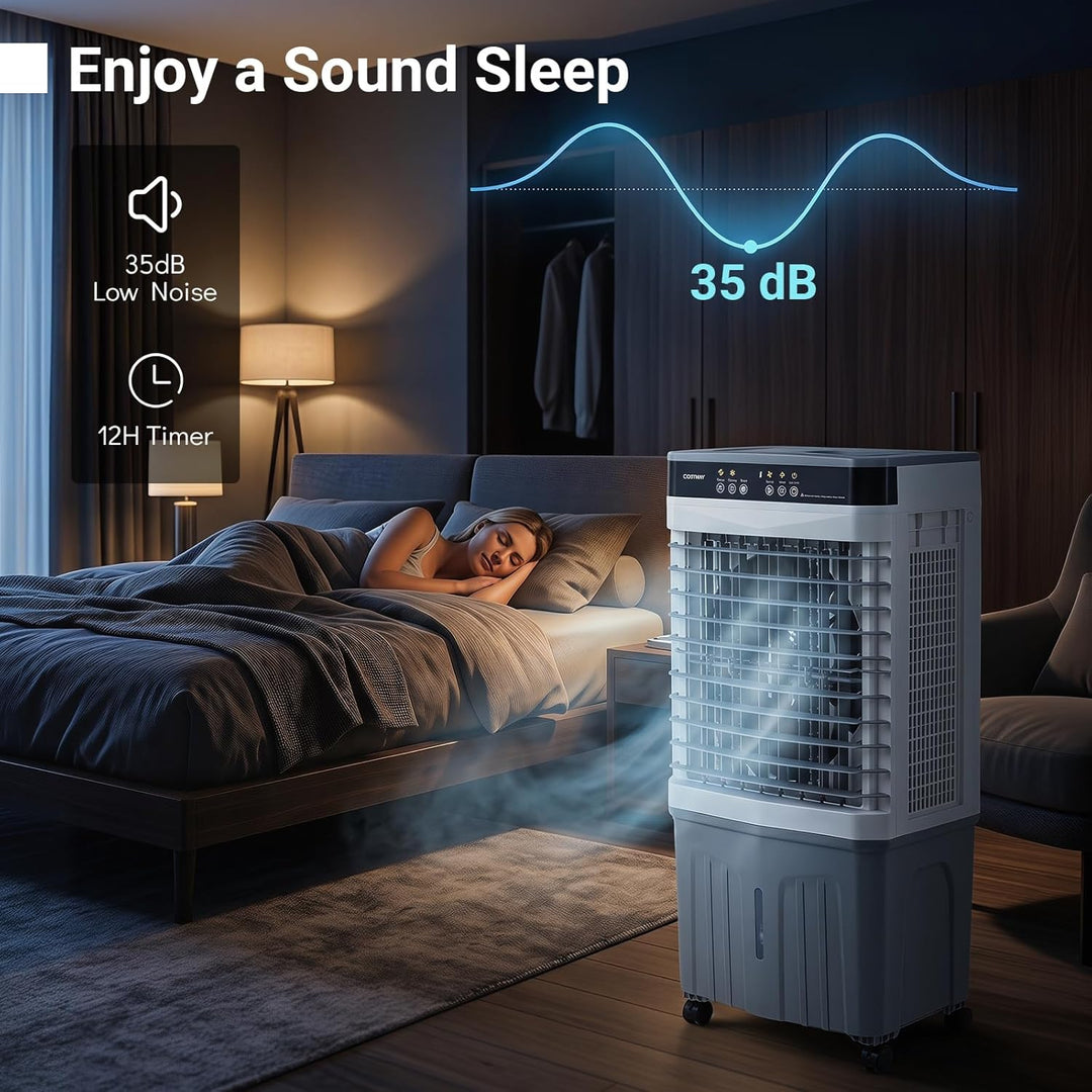 COSTWAY Luftkühler mit Wasserkühlung, mobile Klimaanlage ohne abluftschlauch leise, Kühlventilator m