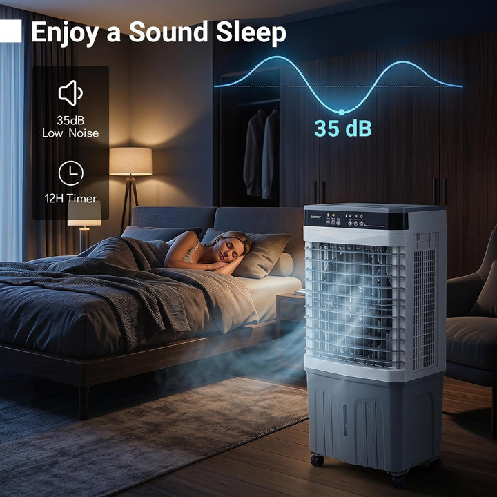 COSTWAY Luftkühler mit Wasserkühlung, mobile Klimaanlage ohne abluftschlauch leise, Kühlventilator m