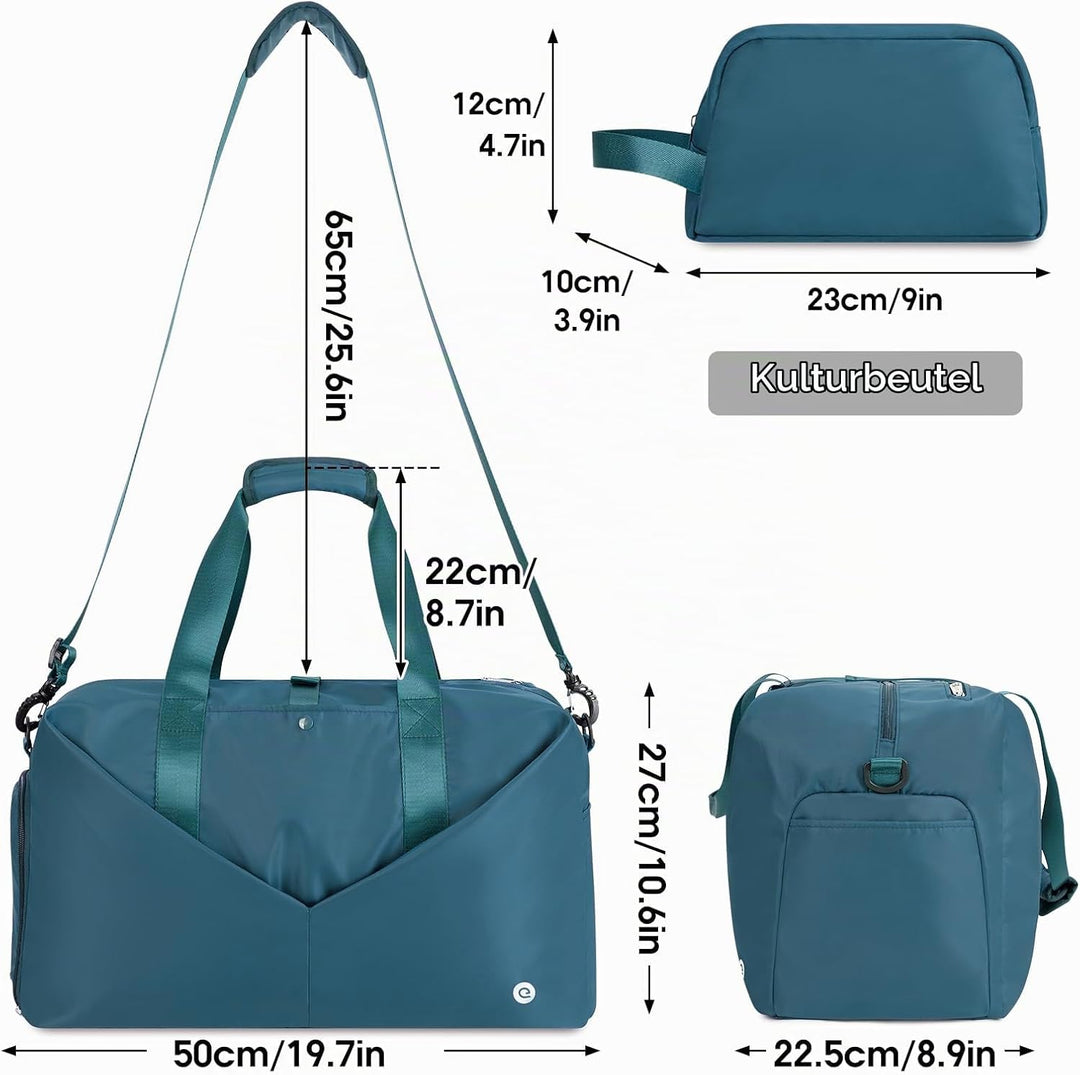 Ceneda Sporttaschen Klassische mit Schuhfach und Nassfach Tragbare Übernachtungs Wochenendtasche Rei