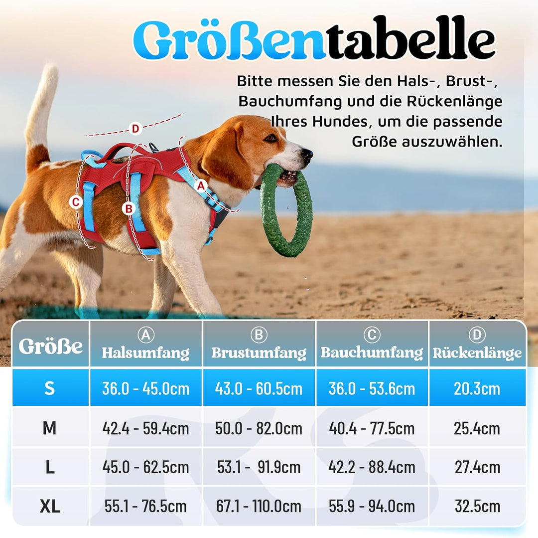 rabbitgoo Hundegeschirr Mittelgrosse Hunde，Sicherheitsgeschirr Hund | Sicherer Hebegriff, einfache K