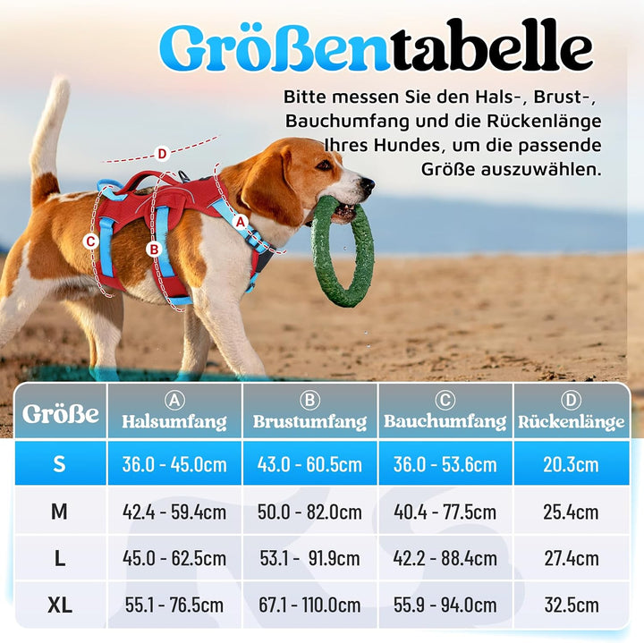 rabbitgoo Hundegeschirr Mittelgrosse Hunde，Sicherheitsgeschirr Hund | Sicherer Hebegriff, einfache K