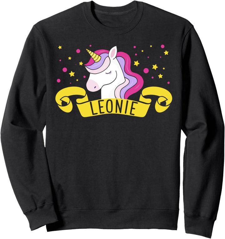 Leonie Einhorn Vorname Mädchenname Name Einhörner Sweatshirt