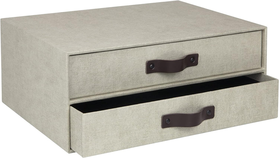 Bigso Box of Sweden BIRGER Schubladenbox für Dokumente und Bürobedarf – Schreibtisch Organizer mit 2