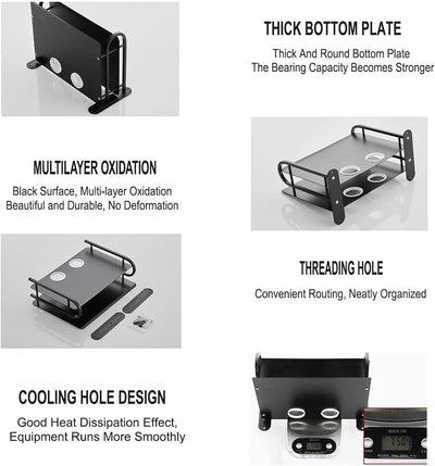 Septpenta Double Layer Floating Wall Mount, Dual Wireless WiFi Router Storage Box, TV Box Storage Ra