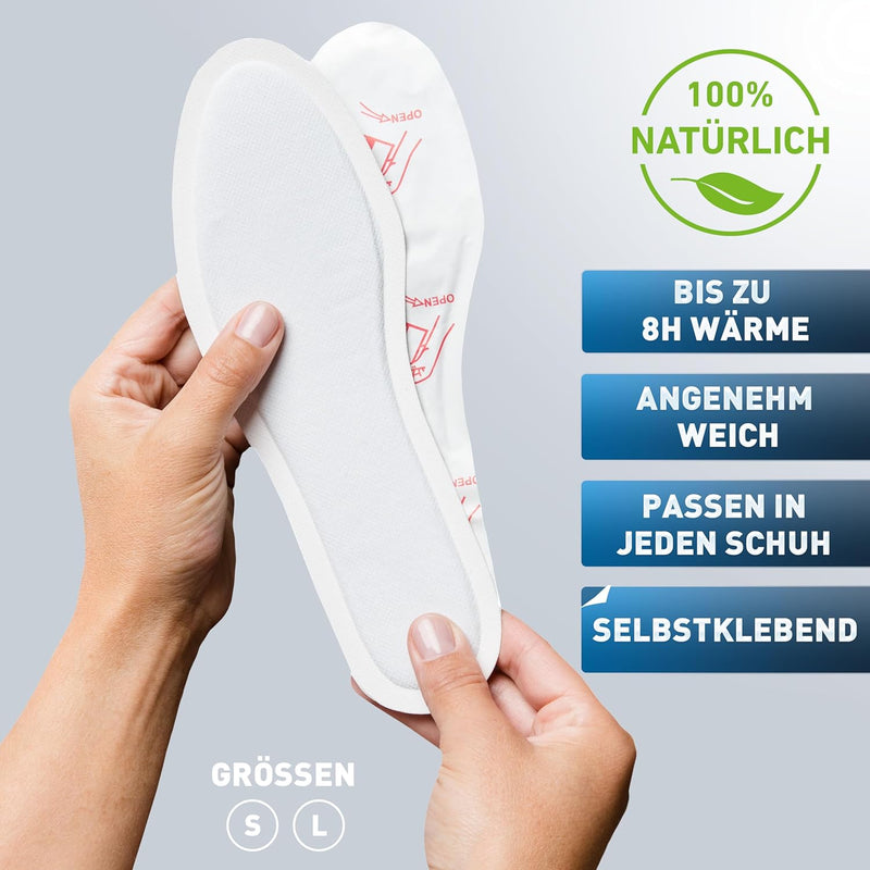 THE HEAT COMPANY Sohlenwärmer klebend - 5 oder 30 Paar - EXTRA WARM - Wärmesohlen - Fusswärmer - 8 S