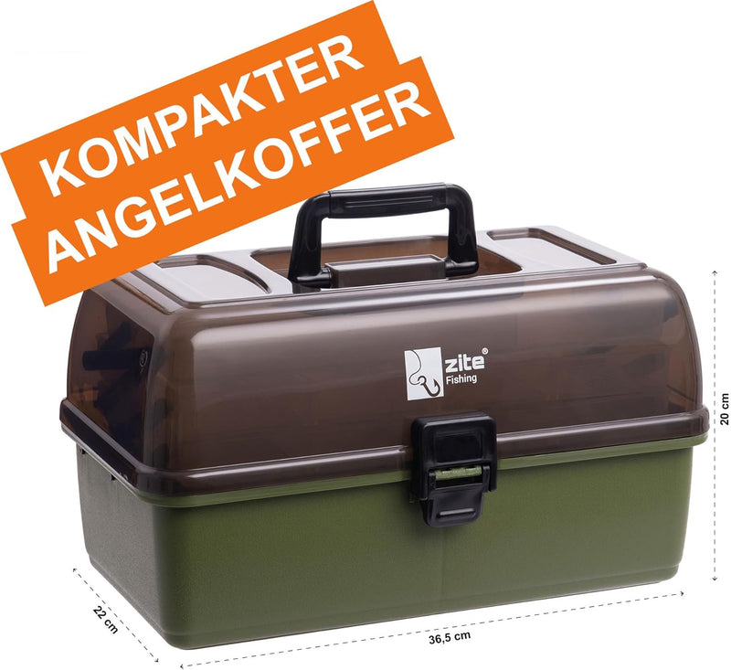 Zite Fishing Angelkoffer mit Zubehör Angelset | Grundausstattung mit Posen, Blei-Gewichten, Haken, F