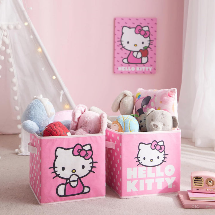 Idea Nuova Hello Kitty Aufbewahrungswürfel mit Griffen, 25,4 x 25,4 x 25,4 cm, 2 Stück, Hello Kitty