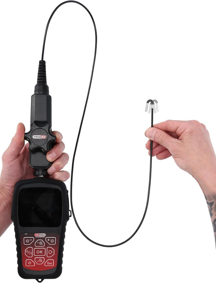 KS Tools 550.7550 HD-Videoskop-Satz mit Ø 3,9 mm 180° und 0° HD Frontkamera-Sonde, flexible PVC Hüll