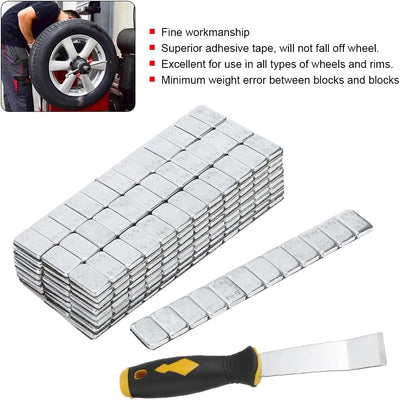 25 Riegel 60g Klebegewichte Auswuchtgewichte mit Shovel, 5g x 12 Abrisskante Kunststoffbeschichtet S