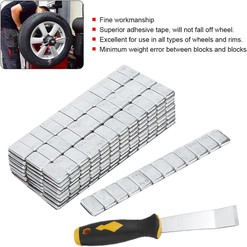 25 Riegel 60g Klebegewichte Auswuchtgewichte mit Shovel, 5g x 12 Abrisskante Kunststoffbeschichtet S