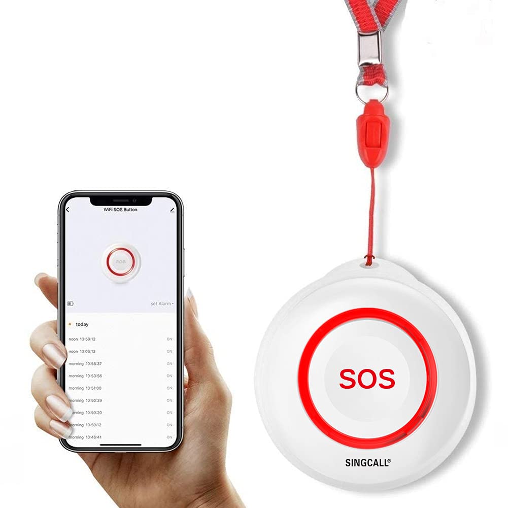 SINGCALL Drahtloses Rufsystem Krankenschwester-Warnsystem, Tuya WiFi Smart SOS-Notrufalarm Piepser,