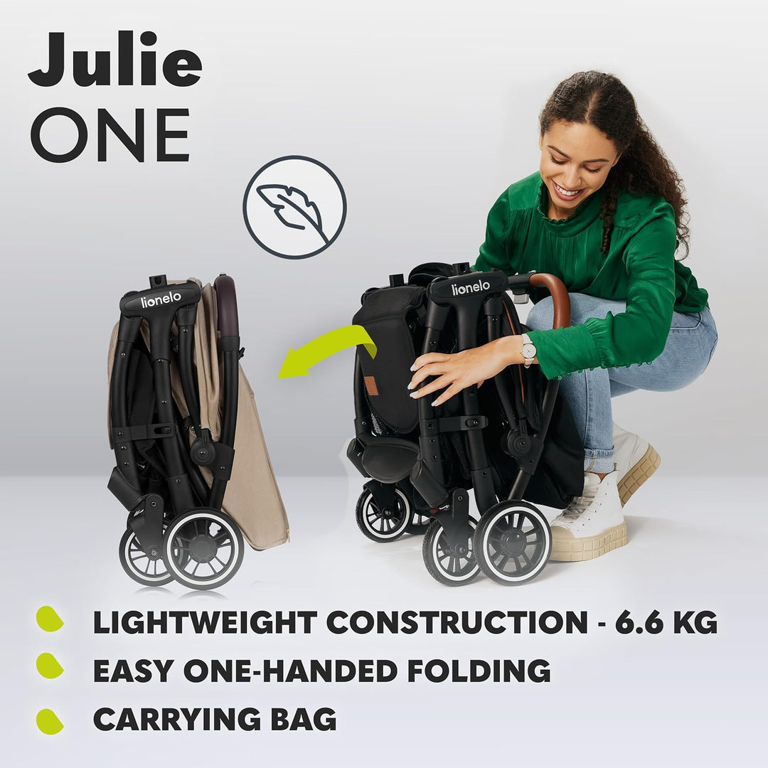 LIONELO Julie One Buggy Kinderwagen bis 22 kg, verstellbare Rückenlehne und Fussstütze, Moskitonetz,