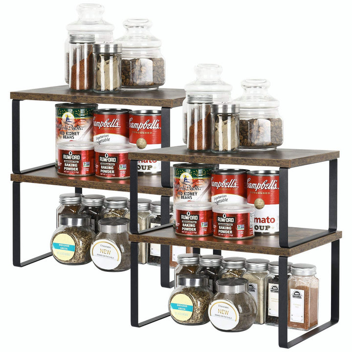 LIANTRAL 4er-Set Regaleinsatz im Küchenschrank, Küchenregal, Küchen Arbeitsplatte Regal Organizer au