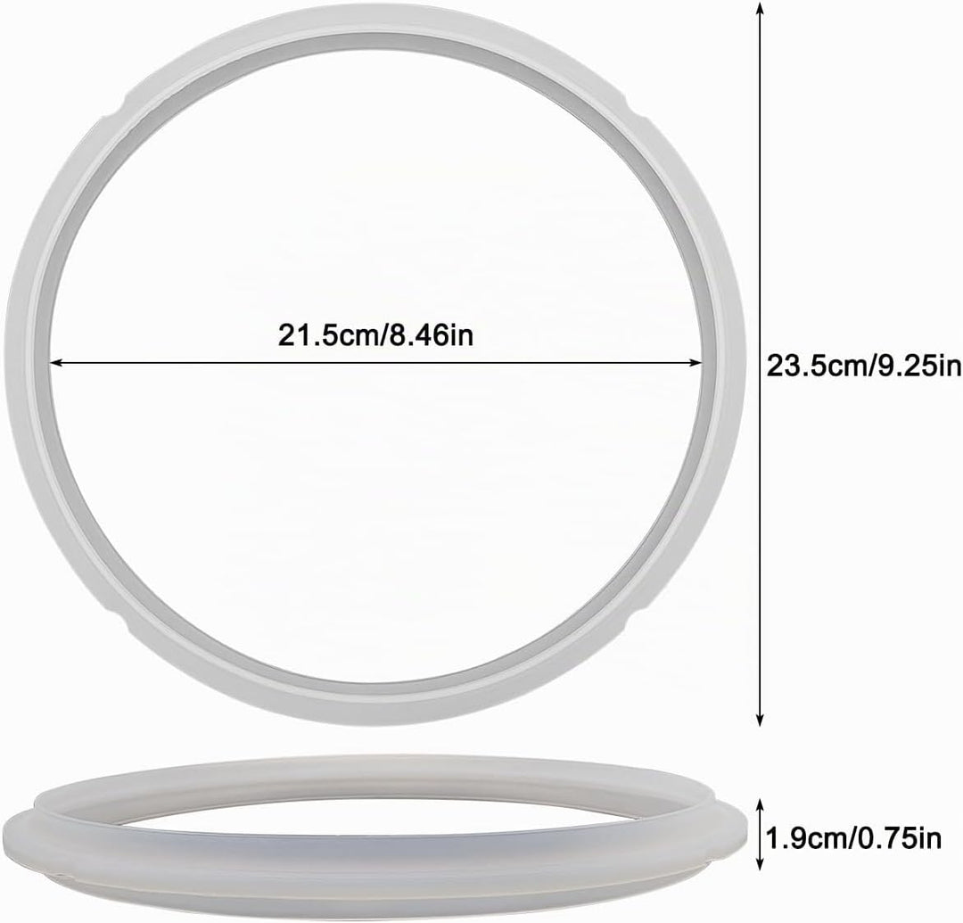 2er-Pack Silikon-Dichtungsringe, kompatibel für Instant Pot 6-Quart-Schnellkochtöpfe, Ersatz-Silikon