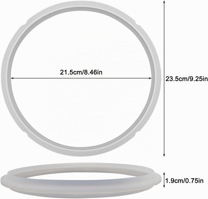 2er-Pack Silikon-Dichtungsringe, kompatibel für Instant Pot 6-Quart-Schnellkochtöpfe, Ersatz-Silikon