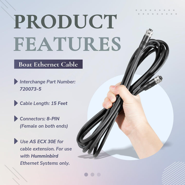 720073-5 Ethernet-Kabel, 4,5 m, Ersatz für Humminbird AS EC 15E, für Helix 15 12 10 9 8 7 und 1100 9