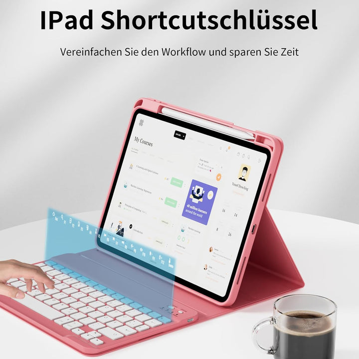 Hülle mit Tastatur für iPad 11. Generation (A16) 2025 11 Zoll,iPad 10. Generation 2022 10,9 Zoll, Ma