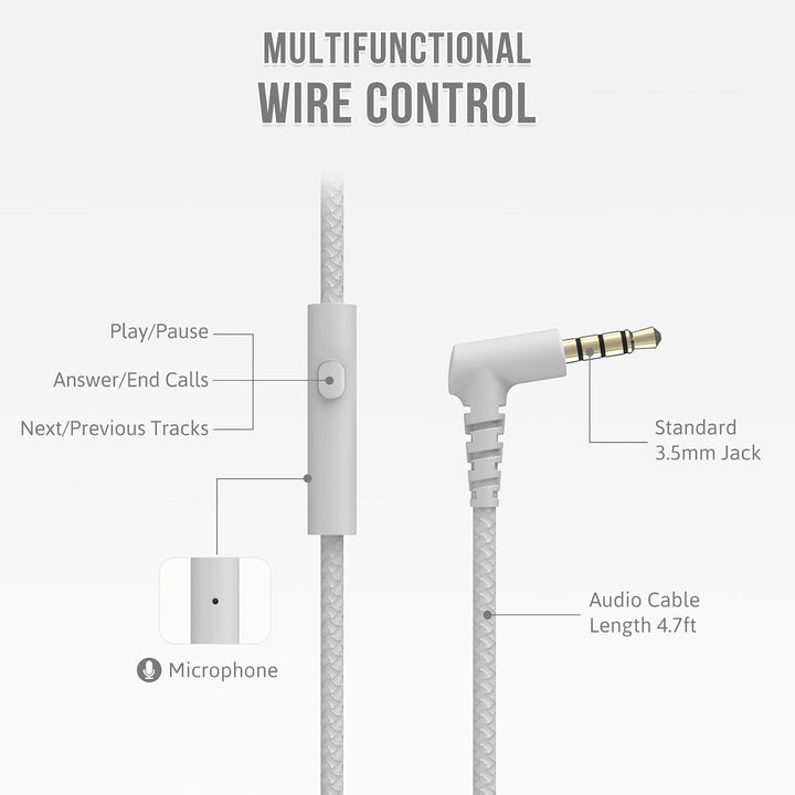 RockPapa L22 Kinder kopfhörer, Kabel Kopfhörer für Kinder, 3,5 mm Aux Jack, Verstellbares Stirnband