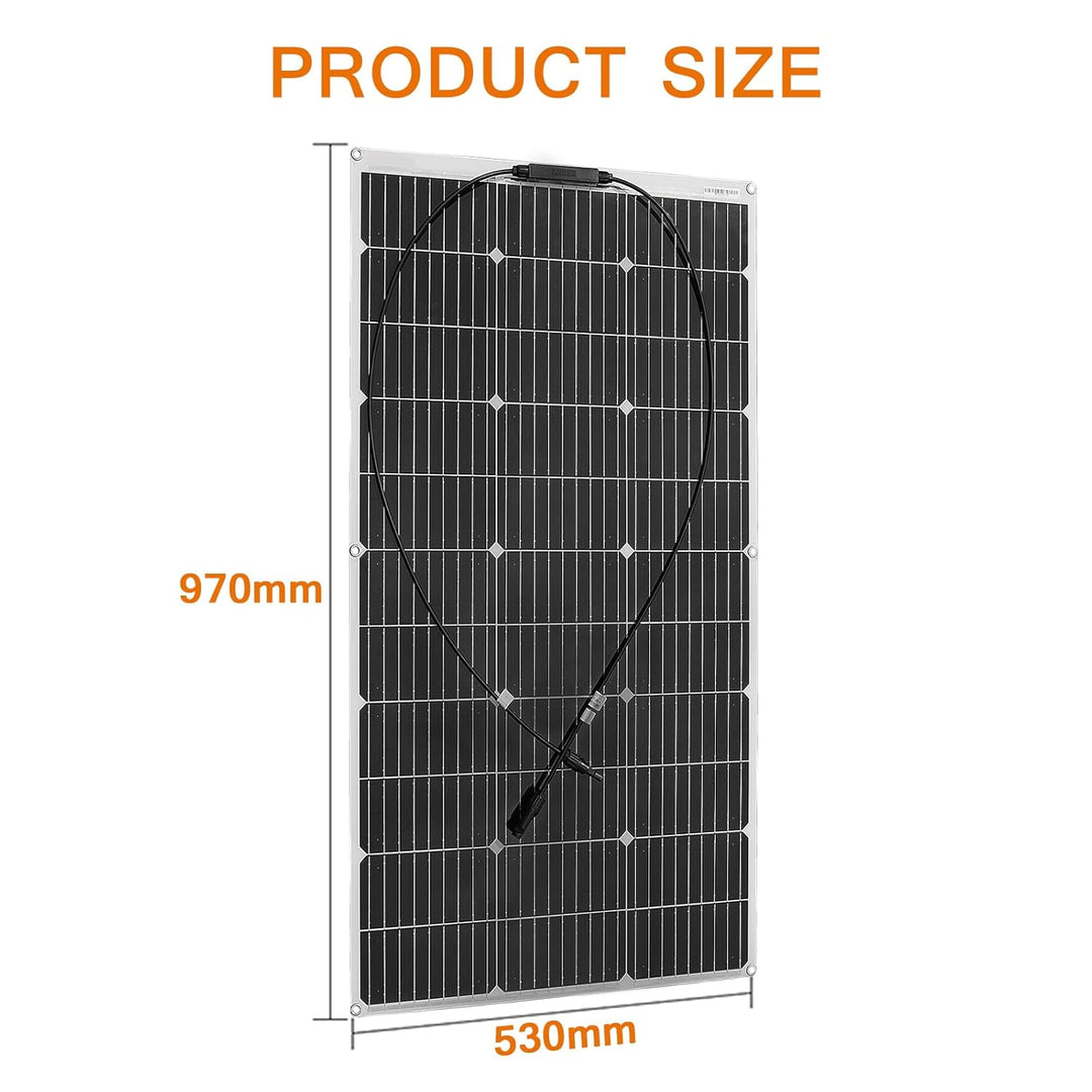 Asyolar 100W 18V Flexibel Solarpanel Monokristalline Flexible Solarmodul für 12V Batterien Wohnmobil