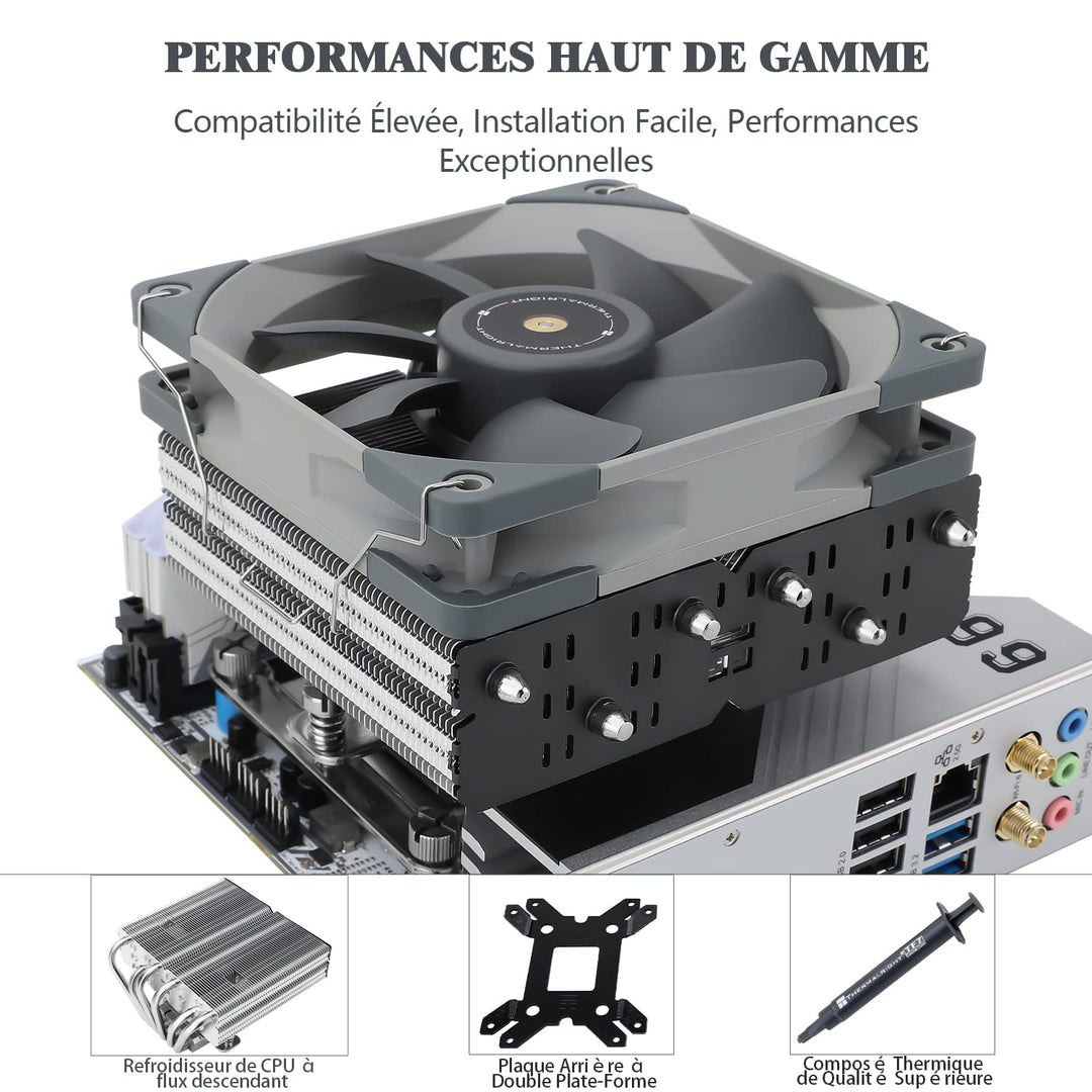Thermalright SI-100 CPU Luftkühler, 6×6mm Heatpipes, TL-E12 PWM Quiet Fan CPU Kühler mit S-FDB V2.0