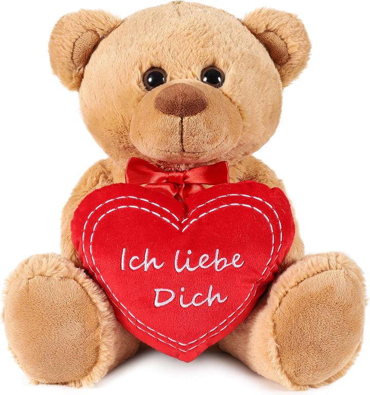 BRUBAKER Teddy Plüschbär mit Herz Rot - Ich Liebe Dich - 35 cm - Teddybär Plüschteddy Kuscheltier Sc