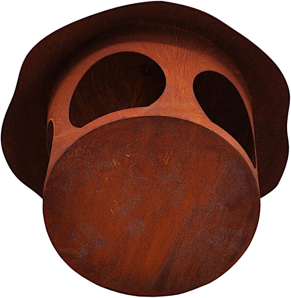 Vogelhaus Futterstelle rund Metall Rost Deko mit Haken zum Aufhängen 28cm/20cm Durchmesser 35 cm hoc